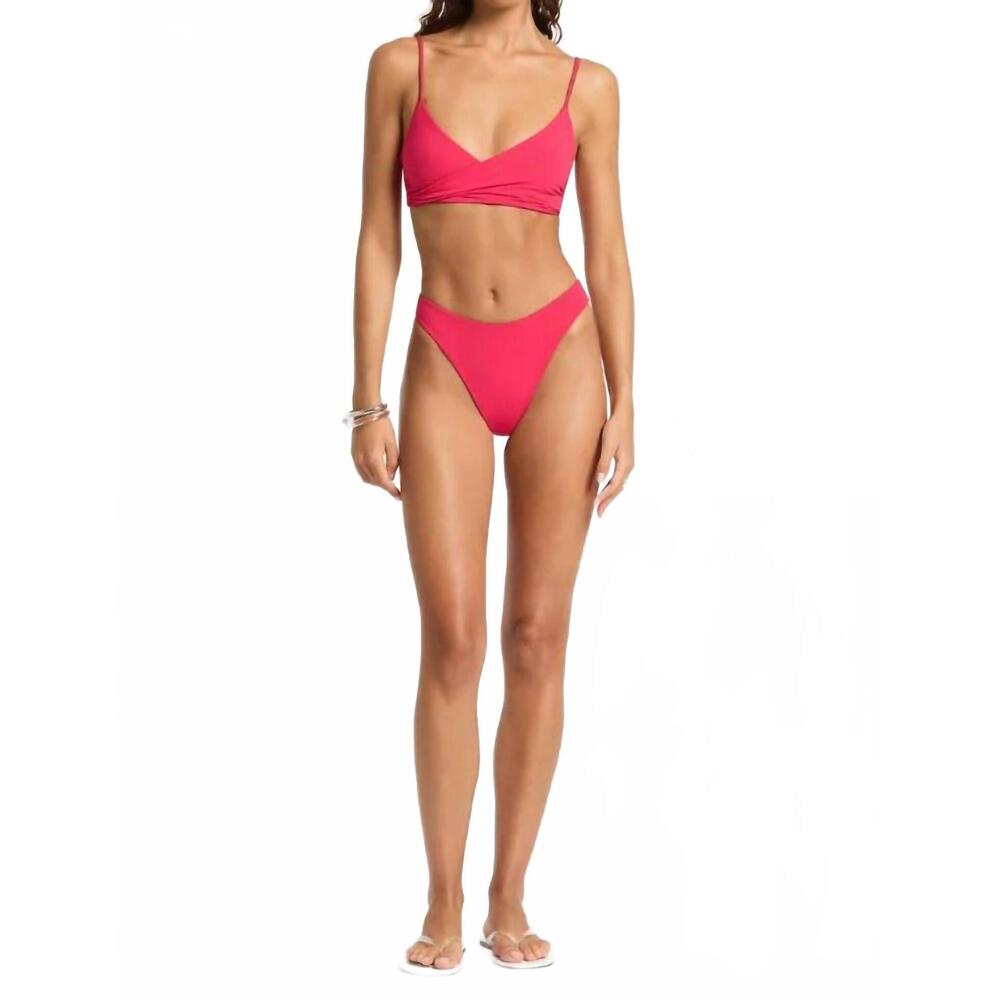 NEW BOND-EYE amira reversible crop top in sienna scarlet bare